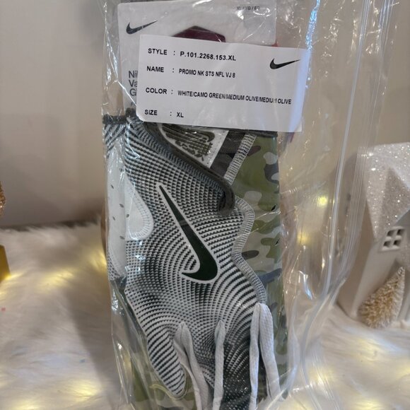 Nike Vapor Jet 8.0 Football Gloves White Camo NFL Issued RARE HQ1120-153 Sz XL - Picture 3 of 7